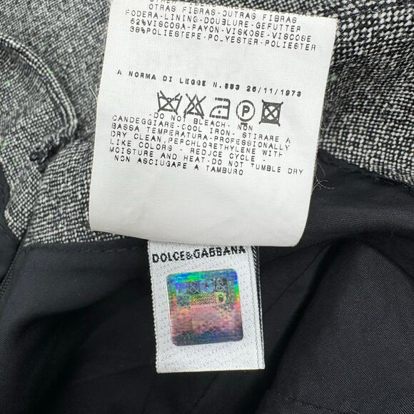 Vintage D&G Dolce & Gabbana Tweed Wool Blend Sheath Y2K Dress US 4 IT 40 Gray - Picture 16 of 16